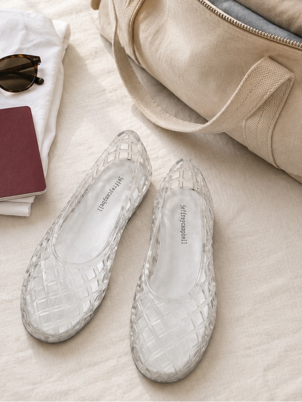 JEFFREY CAMPBELL Jellz Clear Jelly Ballet Flats Size 9